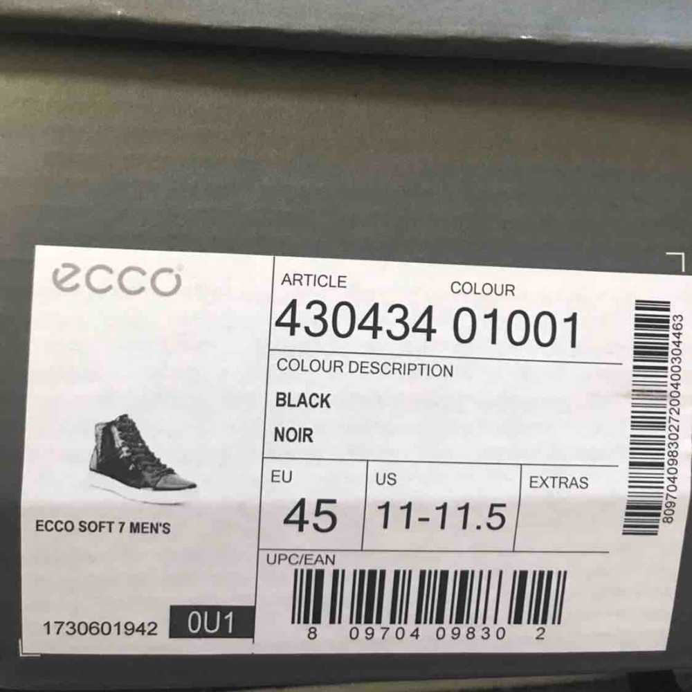 NWT ECCO Soft 7 Luxe High Top Patent Leather Black - Picture 8 of 8